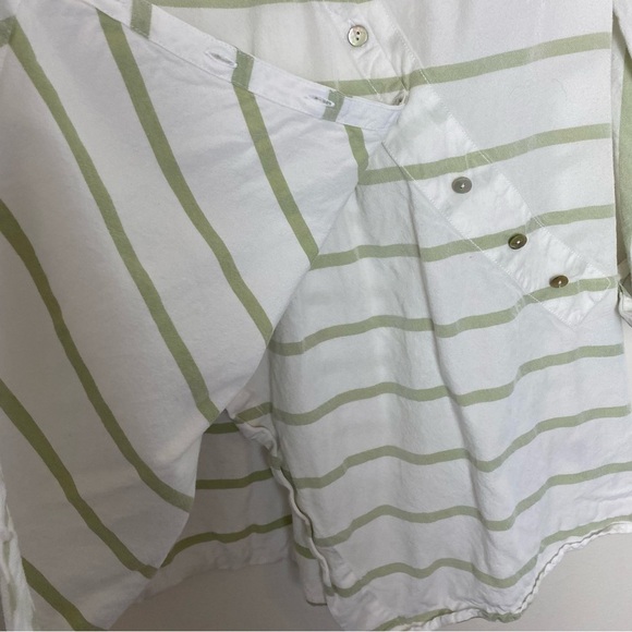 Soft Surroundings Striped Asymmetrical Button Wrap Tunic Top - Picture 6 of 13